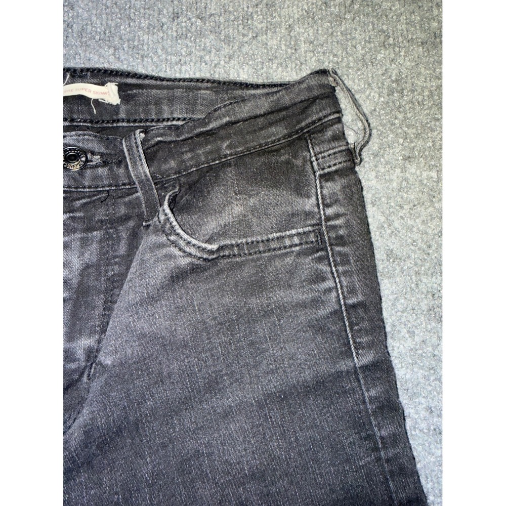 Levis 720 High Rise Super Skinny Jeans Faded Black Denim Womens 29 x 27 - Picture 2 of 13